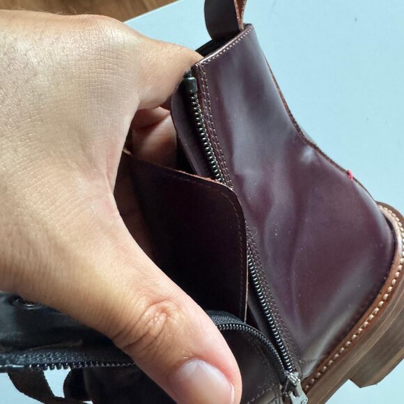 ISAIA NAPOLI Burgundy/Lace Up Anckle Boots Shoes Leather 9 UK / 10 US /  43 EU - Picture 6 of 13